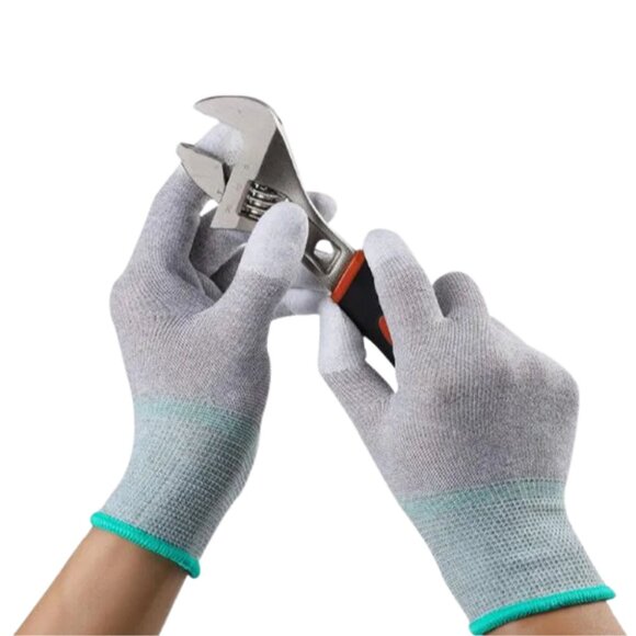 Knitted Work Gloves 13g 12P Carbon Fiber ESD Anti-Static Safety Industrial Work - Picture 7 of 10